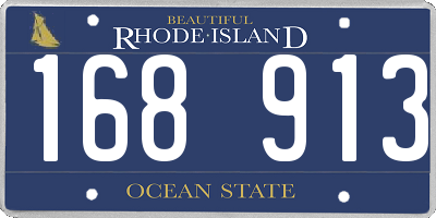 RI license plate 168913