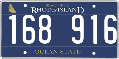 RI license plate 168916