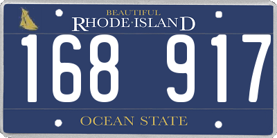 RI license plate 168917