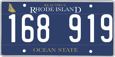 RI license plate 168919