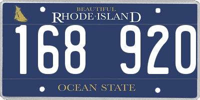RI license plate 168920