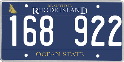 RI license plate 168922