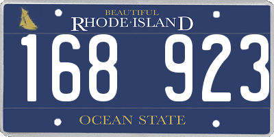 RI license plate 168923