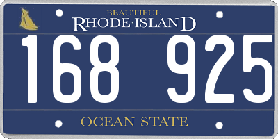 RI license plate 168925