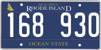 RI license plate 168930