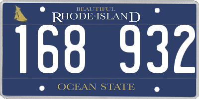 RI license plate 168932