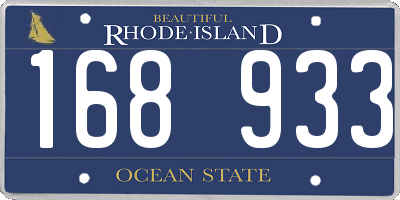 RI license plate 168933