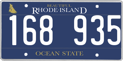 RI license plate 168935
