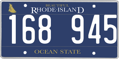 RI license plate 168945