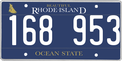 RI license plate 168953