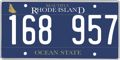 RI license plate 168957