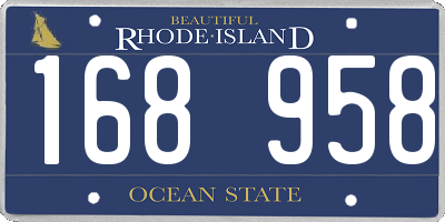 RI license plate 168958
