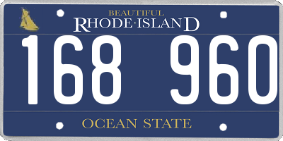 RI license plate 168960