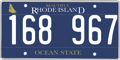 RI license plate 168967