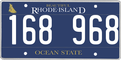 RI license plate 168968
