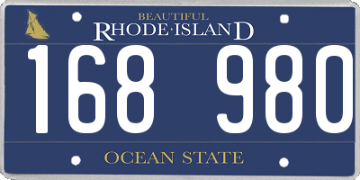 RI license plate 168980