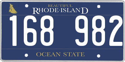 RI license plate 168982