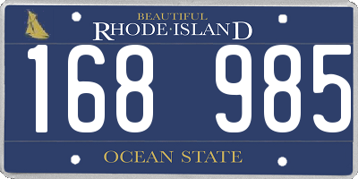 RI license plate 168985