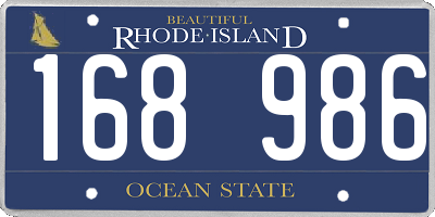 RI license plate 168986