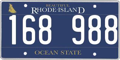 RI license plate 168988
