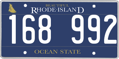 RI license plate 168992
