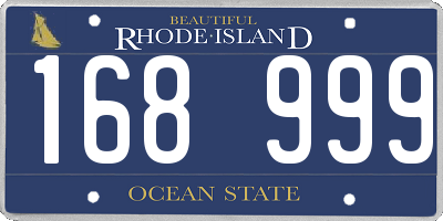 RI license plate 168999