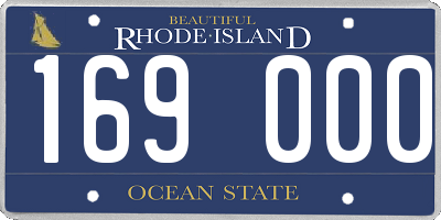 RI license plate 169000