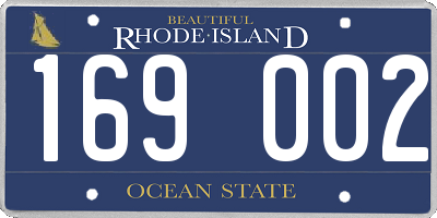 RI license plate 169002