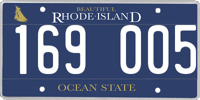 RI license plate 169005