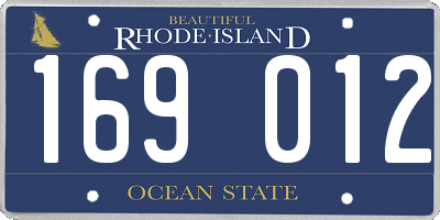 RI license plate 169012