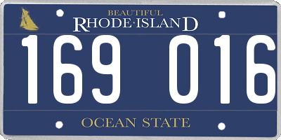 RI license plate 169016