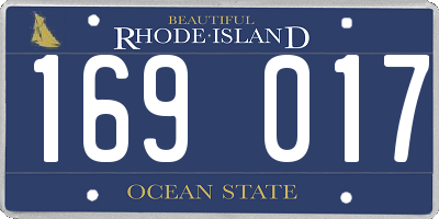 RI license plate 169017