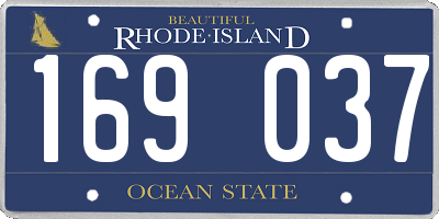 RI license plate 169037