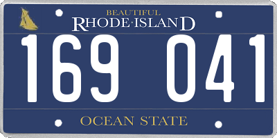 RI license plate 169041