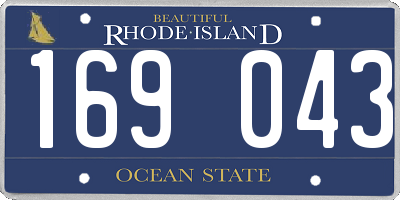 RI license plate 169043