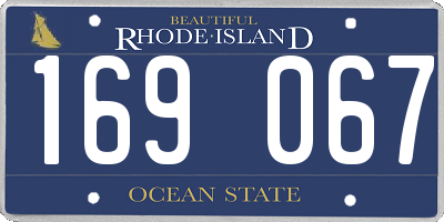 RI license plate 169067