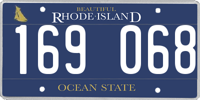 RI license plate 169068