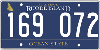 RI license plate 169072