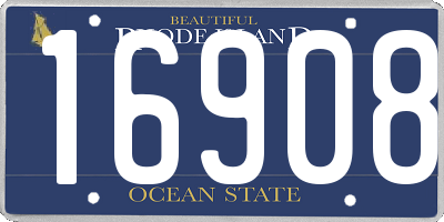 RI license plate 16908