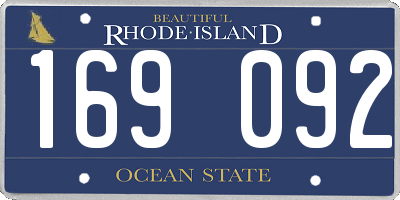 RI license plate 169092