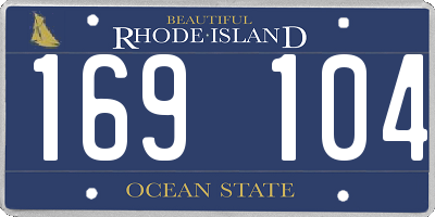 RI license plate 169104