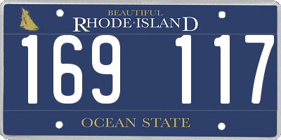RI license plate 169117