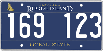 RI license plate 169123