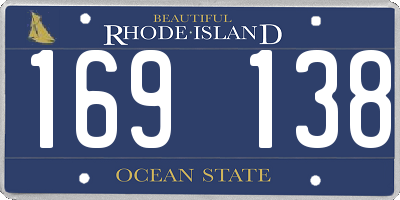 RI license plate 169138