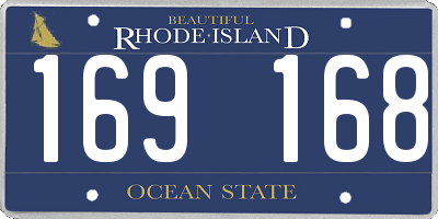 RI license plate 169168