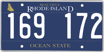 RI license plate 169172