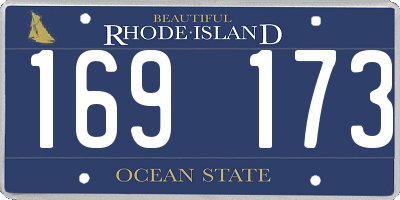 RI license plate 169173