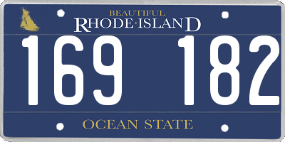 RI license plate 169182