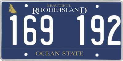RI license plate 169192