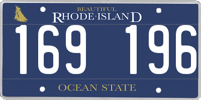RI license plate 169196